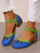 Vintage Spangenschuhe mit Cut-outs und niedrigem Blockabsatz