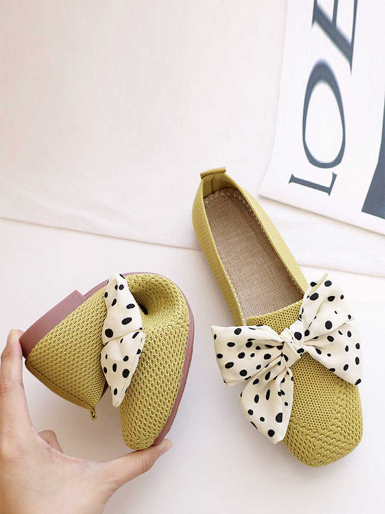 Retro Polka Dot Bogen Weicher Sohle Schuhe