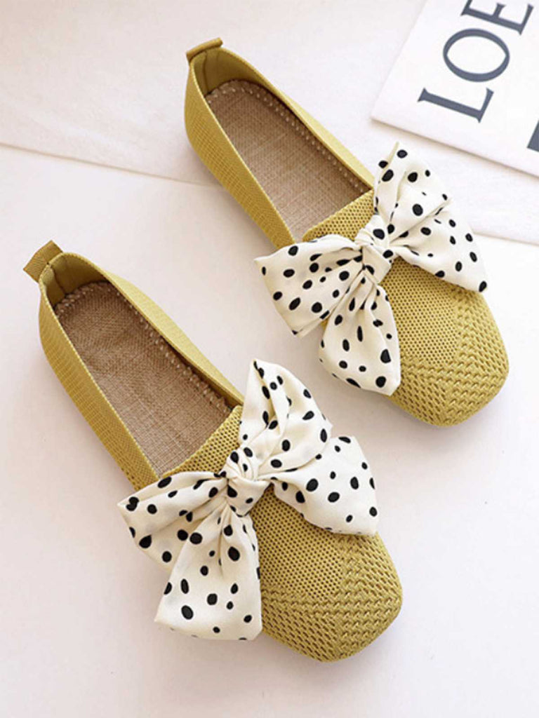 Retro Polka Dot Bogen Weicher Sohle Schuhe