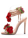 Vintage 3D Rose Wickeln Sie Stiletto-Absätze ein