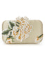 Gold Vintage Peony Embroidered Clutch