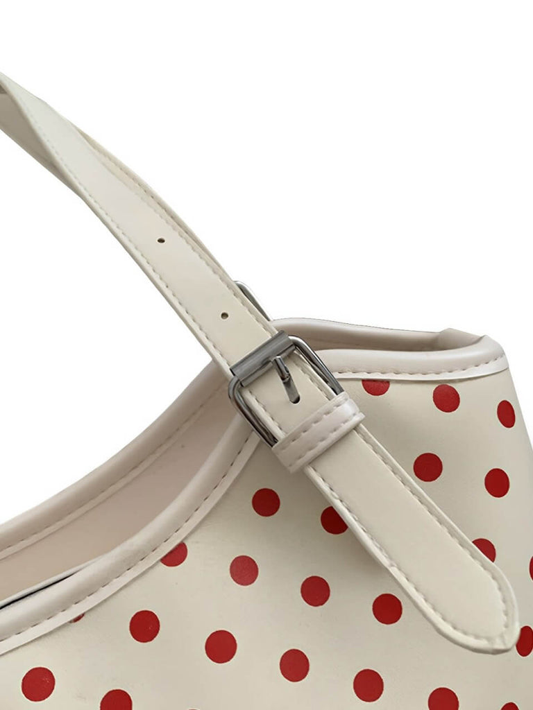 Polka Dots Patchwork Leder Tragetasche