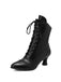 Retro Leder Hohem Absatz Stiefel