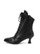 Retro Leder Hohem Absatz Stiefel