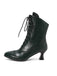 Retro Leder Hohem Absatz Stiefel