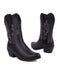 Vintage Bestickt Klobiger Absatz Cowboy Stiefel