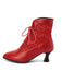 Spitze Leder Heel Vintage Stiefel