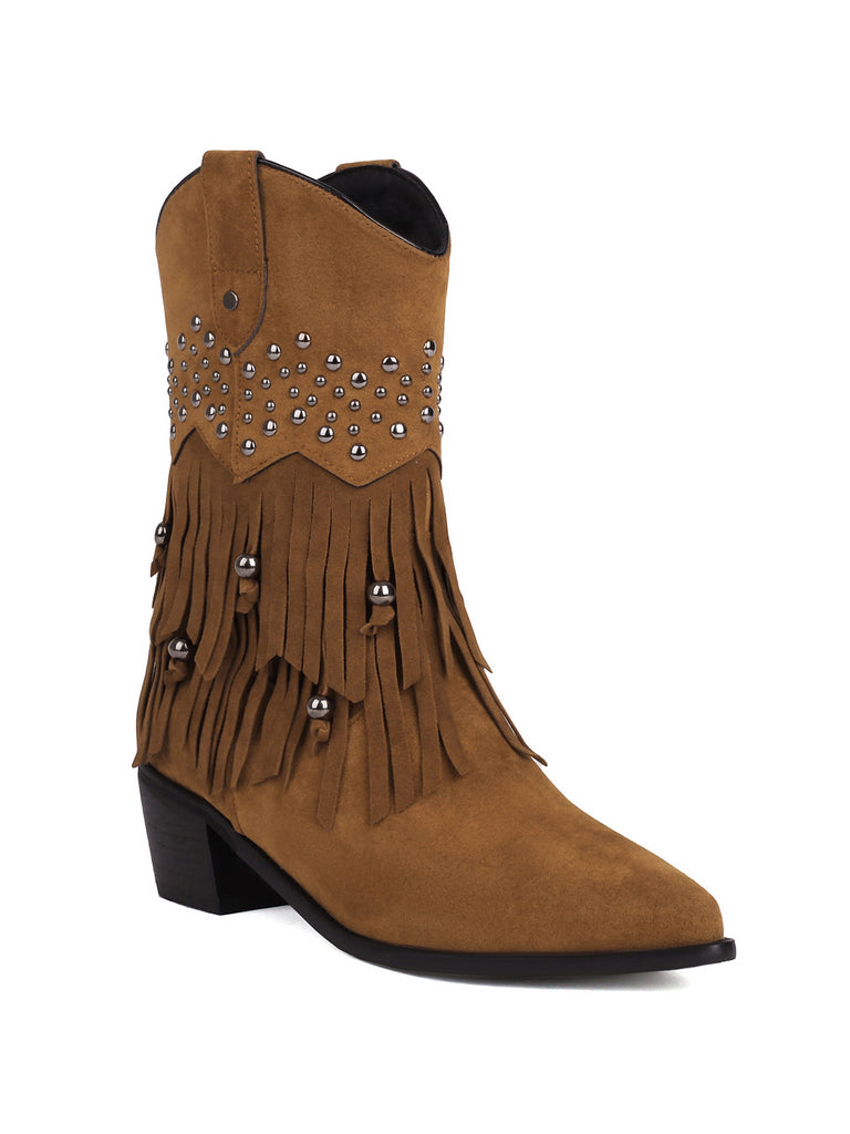 Flanell Kegelabsatz Westernstiefel