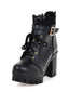 Leder Spitze Patchwork High Heel Ankle Stiefel