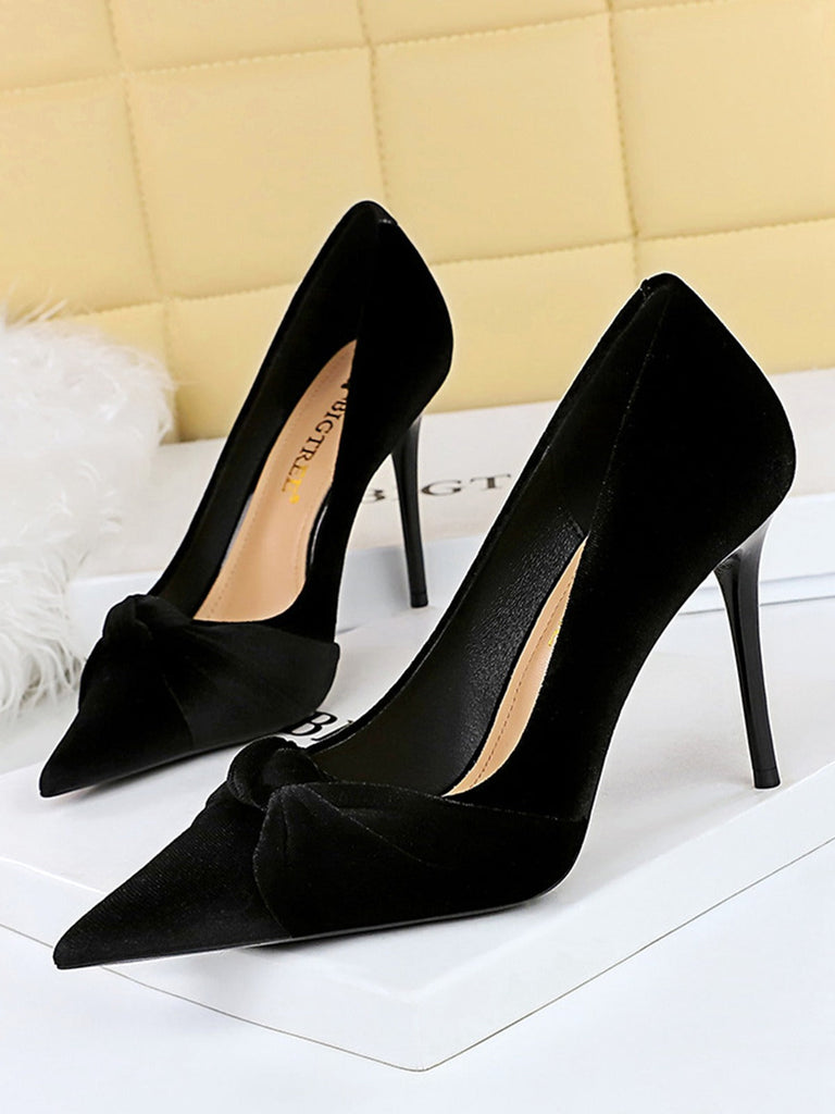 Spitze Samt Stilettos Heels Schuhe