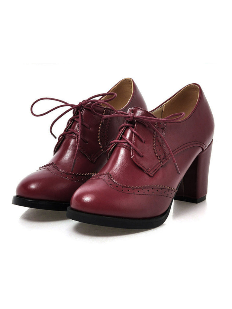 Vintage Leder Schnürung High Heels