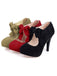 Runde Zehe Flanell Bogen Heels Schuhe