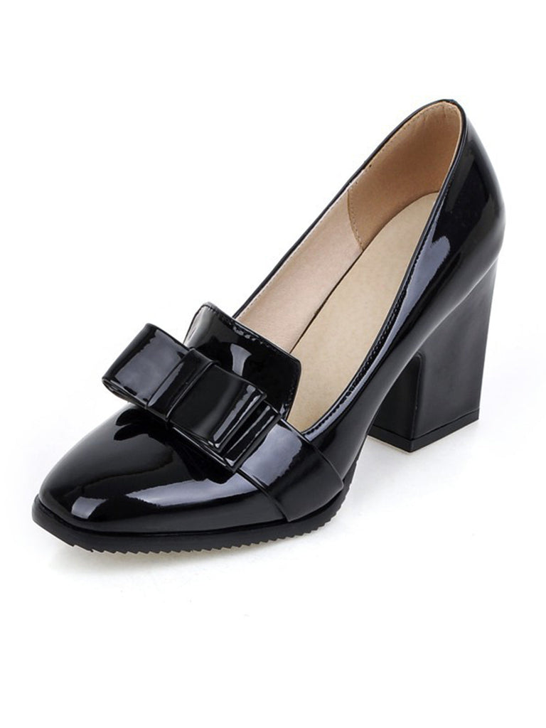 Lack Leder Bogen Glänzende High Heels