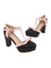 PU Leder Bogen T-Träger High Heels