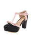 PU Leder Bogen T-Träger High Heels