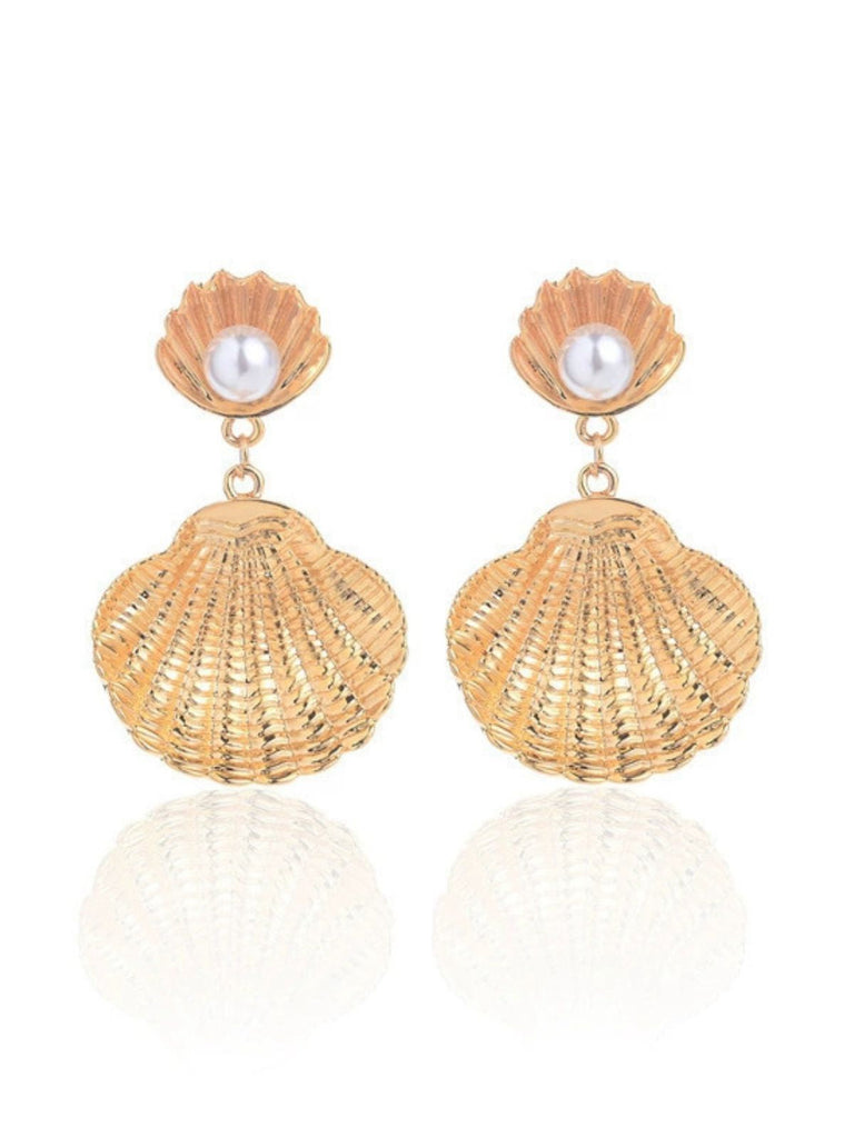 Weiß Perle Muschel Ohrringe