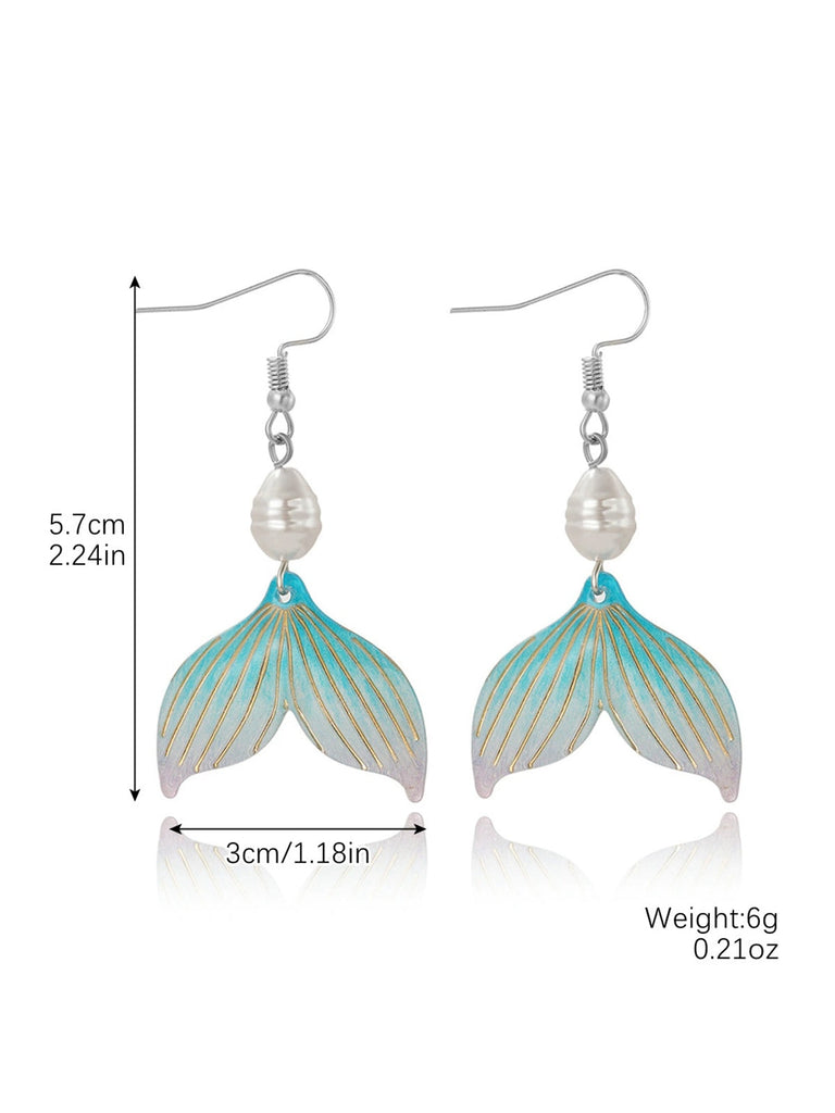 Perle Meerjungfrauen Tail SeaHülse Ohrhänger