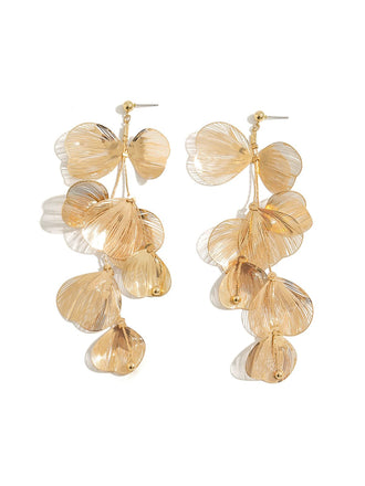 Vintage Legierung Ginkgo Blatt Ohrringe