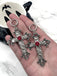 Vintage Halloween Gothic Kreuzen 3D Blume Gemstone Ohrringe