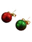 Weihnachten Ball Bogen Pailletten Stud Ohrringe