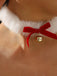 Weihnachten Bogen Glocke Plüsch Choker Halskette