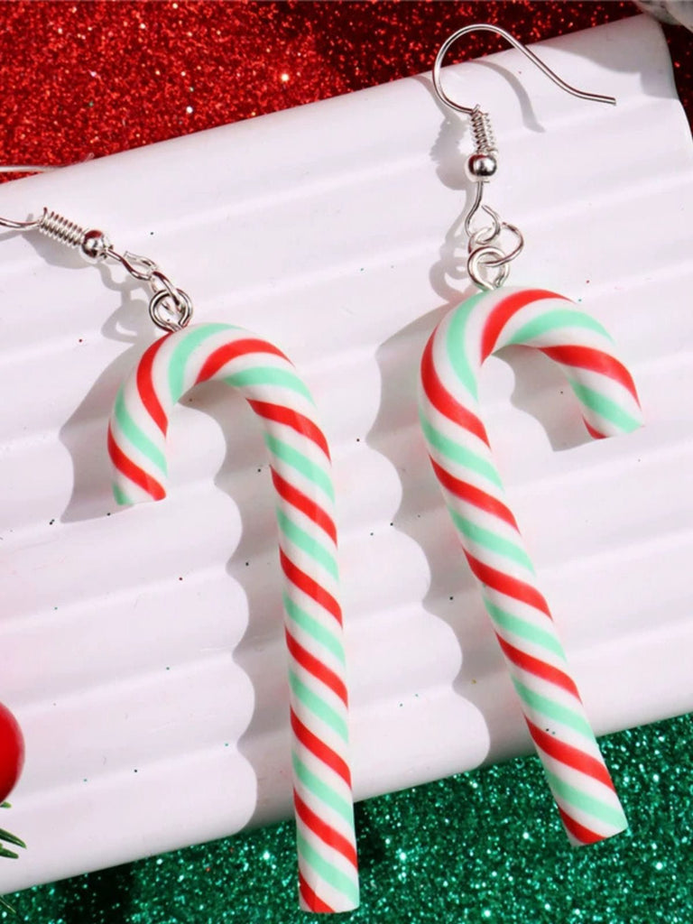 Weihnachten Regenbogen Zuckerrohrbonbon Farbe Ohrringe