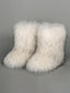 Vintage Kunstpelz Winter Schneestiefel