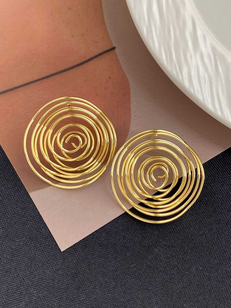 Vintage Gold Spirale Hohl Legierung Ohrringe