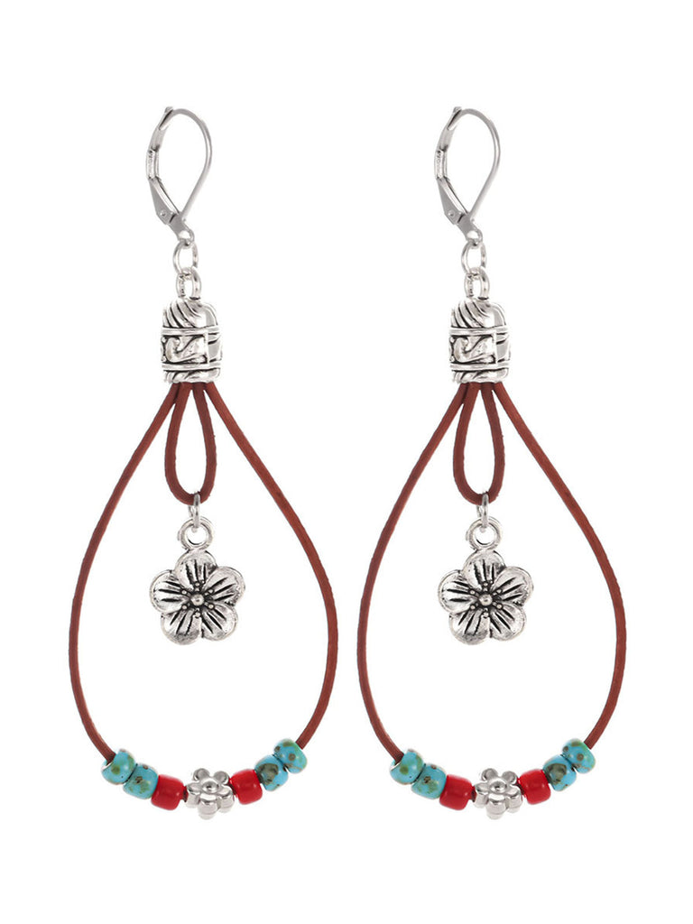 Bohemian Vintage Ohrringe mit Blumen und Perlen