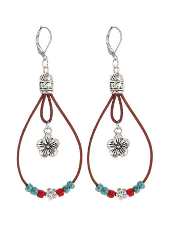 Bohemian Vintage Ohrringe mit Blumen und Perlen