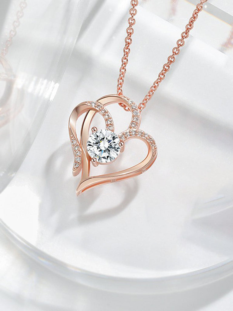 Goldene Vintage Halskette mit Herz und Double