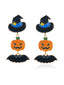 Halloween-Ohrringe mit dreiteiligen Hexenhüten und Strass
