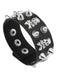 Schwarzes Punk-Armband aus Leder mit Totenkopf und Nieten