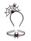 Gothic Halloween-Set aus Spinnennetz-Haarreif und Mesh-Choker