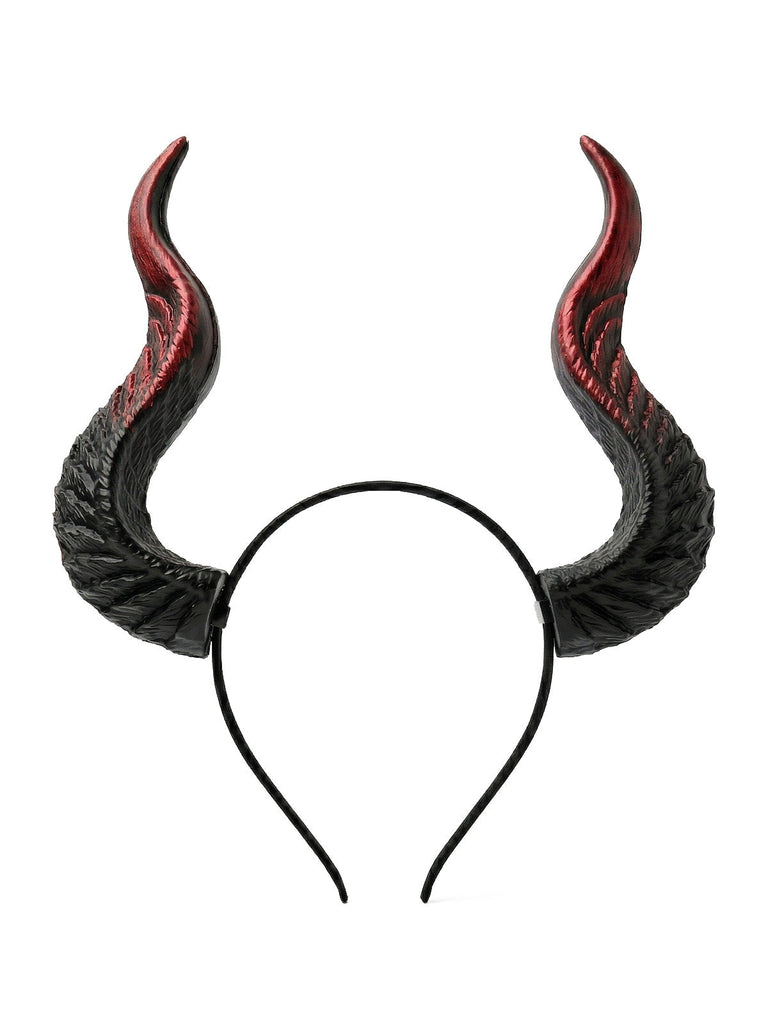 Schwarzes Halloween Haarband mit Hexenhörnern