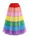 Regenbogen 50er Rock mit gestuft und Tüll