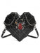 Gothic Fledermaus-Schultertasche mit Strassspinne und Spinnennetz