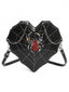 Gothic Fledermaus-Schultertasche mit Strassspinne und Spinnennetz