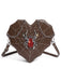 Gothic Fledermaus-Schultertasche mit Strassspinne und Spinnennetz
