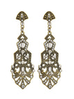 Goldene Vintage Ohrhänger mit Kristall und geometrischem Design
