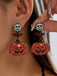 Halloween-Ohrringe mit Totenkopf, Kürbis und Fledermaus