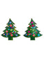 Grüne Vintage-Weihnachtsbaum-Ohrstecker mit Strass