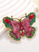 Vintage Schmetterlingsbrosche mit Strass