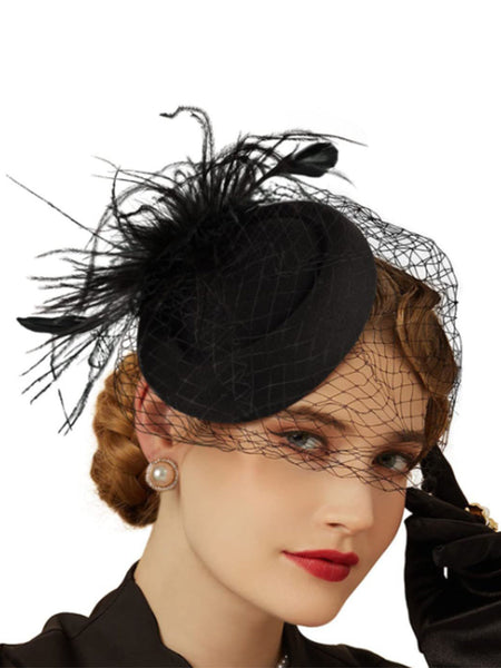 Smiffys Fascinator Hut Mit Schleier & Feder – Gothic-Kostümzubehör Für Halloween & Mottopartys