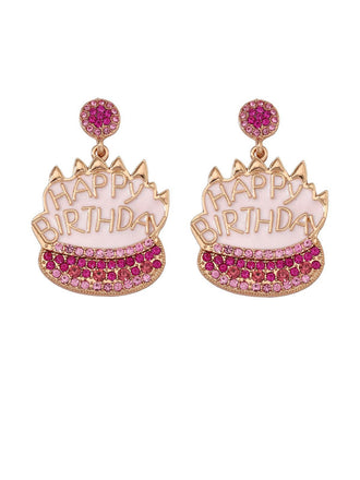 Vintage Strasssteine Geburtstagstorte Ohrringe