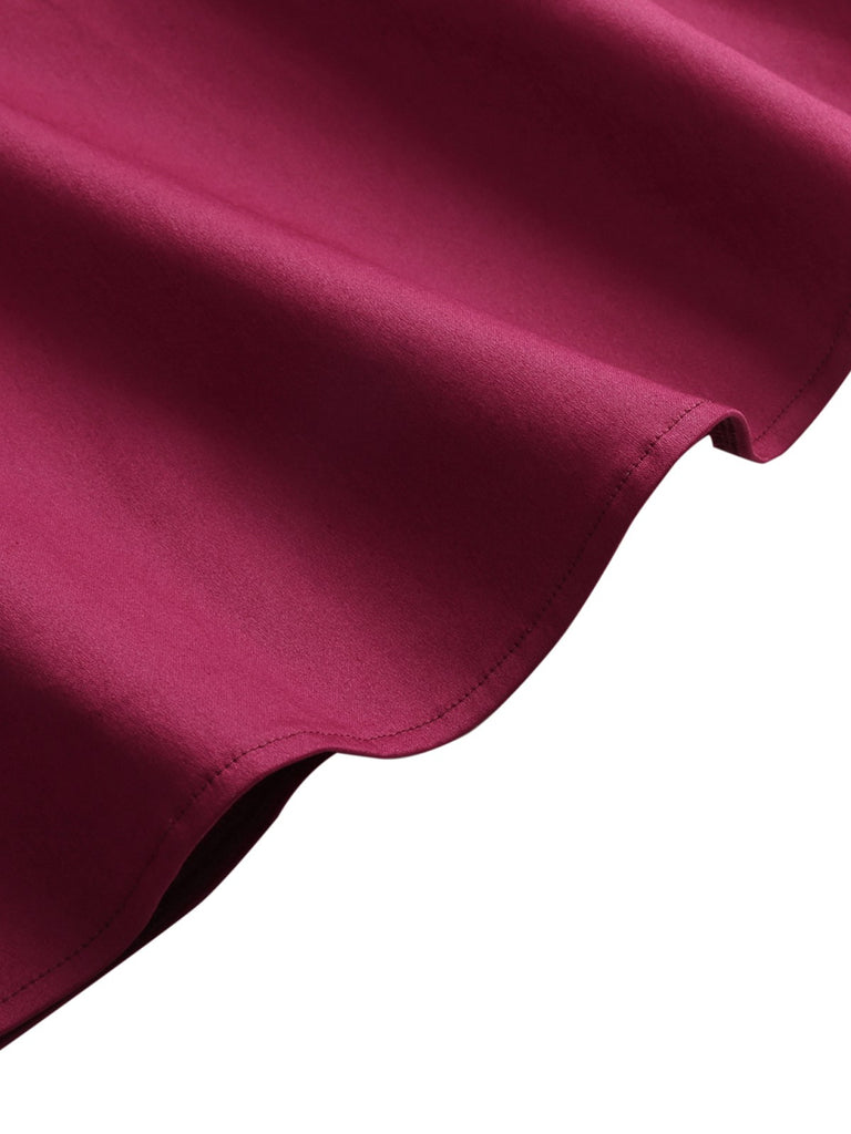 Schwarz 1950er Schulterfrei V-Ausschnitt Solide Swing Kleid