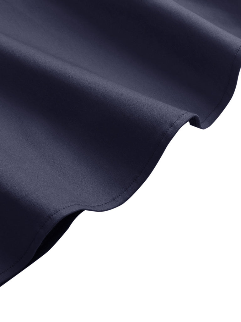 Schwarz 1950er Schulterfrei V-Ausschnitt Solide Swing Kleid