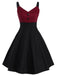 1950er Patchwork Taste Swing Kleid