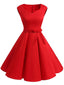 ROT 1950ER BOW VINTAGE SWING PARTY KLEID