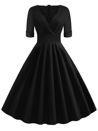 1950ER FALTEN EINFACHES SWING KLEID